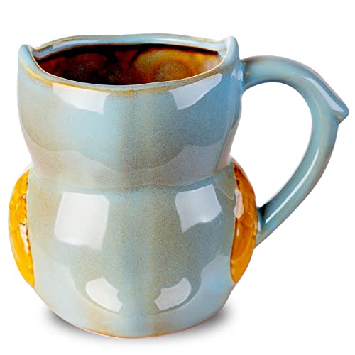 Taza de café de cerámica con diseño de búho 12 oz miniatura 3