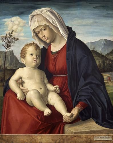 Lienzo Virgen con el Niño de Battista Cima Da Conegliano Cuadro para Dormitorio Elegante