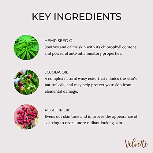 Velvette Calming Face Oil (Night). Restorative, Non-Comedogenic, Natural, Organic, Moisturizing Nighttime Facial Serum For Dry, Flaky, Eczema, Rosacea Prone Skin. Contains Borage, Baobab, Cranberry (Regular Size, 1 Fl. Oz.) #TOP2