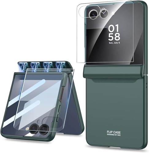 Image of Kapa Ultra Thin Back Cover for Galaxy Z Flip7 / Z Flip 7 | with [Magnetic Hinge Protection] and Inbuilt Glass Window Protection (Green)