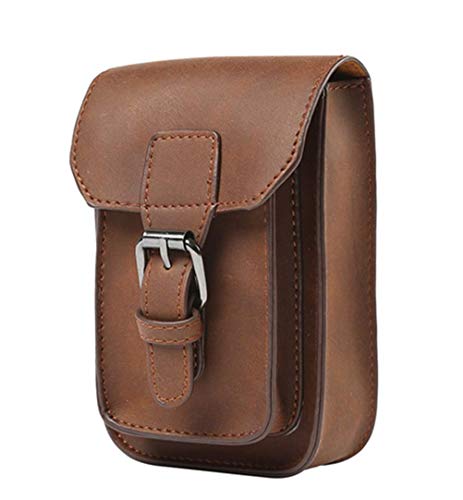 Ichic Boutique Mens Fanny Pack Waist Bag Leather Hip Bum Pouch Belt Hook,Brown
