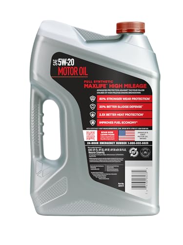 Image of Valvoline MaxLife High Mileage Full Synthetic 5W-20 Motor Oil 5 Quart