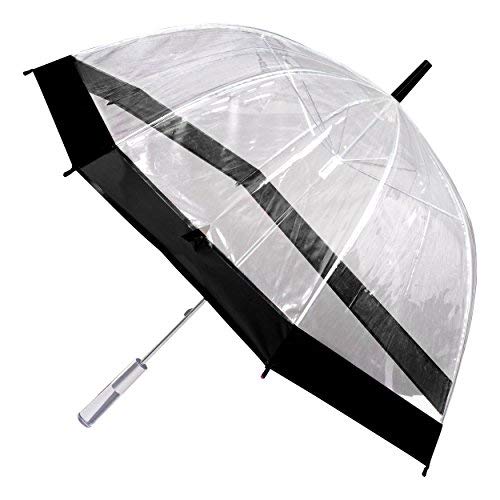 DI284 Paraguas Domo Nómada 90 cm - Ligero y Compacto - Diseñado para Protección contra la Lluvia - Transparente - Colores Aleatorios: Blanco, Rosa, Negro, Violeta