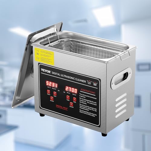 VEVOR Ultraschallreiniger Ultraschall Edelstahl-Reinigungsgerät 172 W, 3 L Ultraschallreinigungsgerät mit Digitaler Anzeige 0-30 Min, Reinigung Ultraschall für Schmuck, Brillen, Uhren usw.