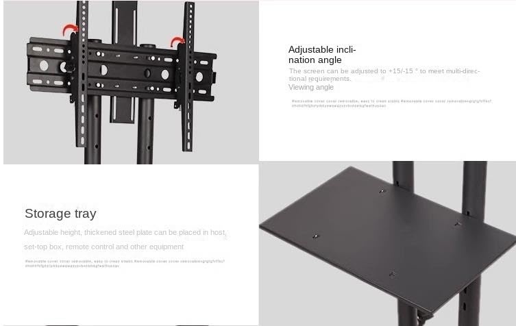 Soporte Universal para TV con Ruedas y Estante Ajustable miniatura 5
