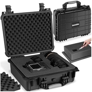 tectake® Universalbox, Fotokamera Koffer, leer, mit Schaumstoff, wasserdichte abschließbare Box für Foto, Kamera Koffer Hardcase, Aufbewahrungsbox, als Waffenkoffer oder Werkzeugkoffer - L