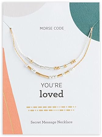 DEMDACO Morse Code Silver Gold Tone You're Loved One Size Brass Fashion Necklace