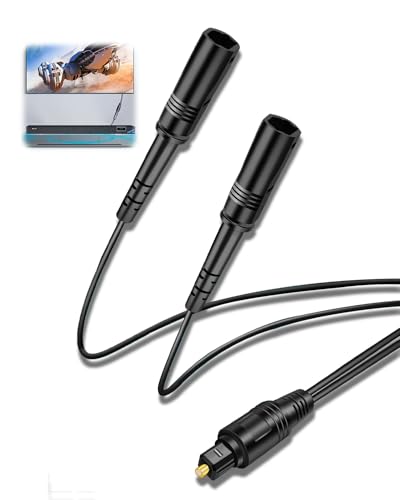Toslink Digital Optical Splitter Cable audio SPDIF 1 conector entrada 2 hembras Digital Fiber Optic Audio SPDIF Splitter Extension para TV, reproductor de DVD, amplificador
