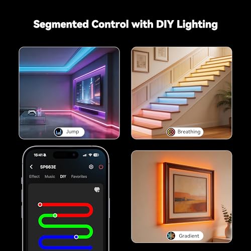 Image of PAUTIX S-COB RGB LED Strip Light,UL-Listed COB LED 24V,Color Changing Strip Lights 20ft /6.1m,Multicolor Flexible Tape Lights with RF Remote for Bedroom,Kitchen,TV Backlight,Game Room,Home DIY Lighting