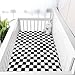 DILIMI Fitted Crib Sheets for Baby Boys and Girls, Ultra-Soft Breathable Baby Crib Sheet Fits Standard Crib and Toddler Mattress, Black Checkered