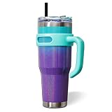 Zibtes 40oz Insulated Tumbler With Lid and Straws, Stainless Steel Double Vacuum Coffee Tumbler With