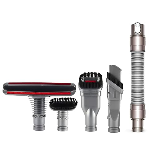 Hygieia Accessory Tool Kit with Extension Hose for Dyson V6, DC29, DC37, DC39, DC54 & More Vacuum Cleaners, Attachment Kit for Dyson Car Cleaning Kit with Brushes (5 in 1 kit)