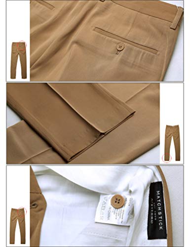 Match Men's Wrinkle-Resistant Straight-Fit Dress Pants M4(32W X 32L, 8056 Mud) #TOP4