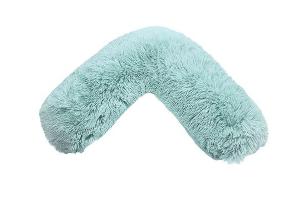 Bella Nights Teddy Cuddles V-Shaped Pillow With Case And Cuddles V Case Only โ Soft Plush Fleece Neck Maternity & Orthopaedic Support (Duck Egg, Teddy Cuddles Cover Only) โ image 1