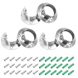 QUARKZMAN 6Stück Kleiderstangenhalterungen 1-1/4" Edelstahl Flansch Stangenhalter 0.8" Höhe Kleiderstangen Endhalterungen Mit Schrauben Für Kleiderschrank Gardinenstange Duschvorhang