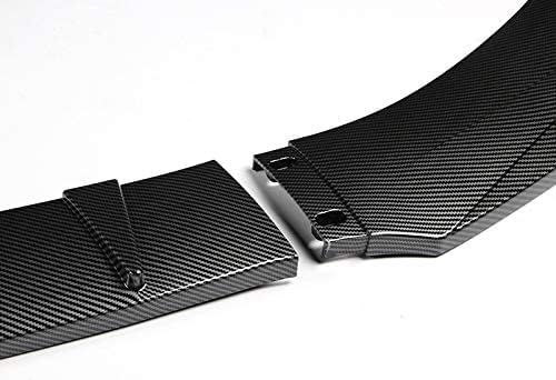 Universal 3PCS Front Bumper Lip Kit, Sport-Style Splitter Trim Protection Spoiler, Air-Dam-Chin-Diffuser (Carbon Look)