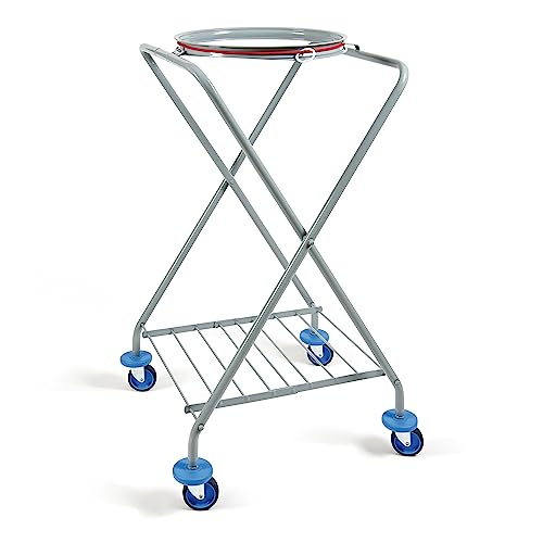 Chariot de sac parfait usine pliable gris/détails bleus