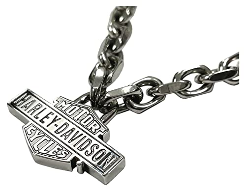 Harley-Davidson Men's Vintage Bar & Shield Large Link Necklace - Stainless Steel3