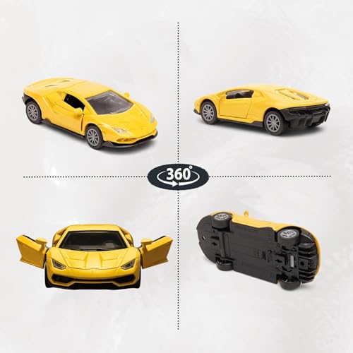 Image of Lamborghini Diecast Metal Toy CarFor Kids , Yellow, 1:32 Scale | Opening Doors, Pull Back Action, For Kids Boys Girls