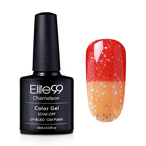 Elite99 Chameleon Temperature Color Changing Gel Nail Polish Soak Off UV LED Nail Art Lacquers 10ml Orange - Glitter Bisque Elite99 Chameleon Temperature Color Changing Gel Nail Polish Soak Off UV LED Nail Art Lacquers 10ml Orange - Glitter Bisque