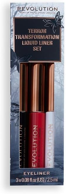 MAKEUP REVOLUTION Revolution Transformation Liquid Liner Set Black, Red & White 3 x 0.08 oz (2.5ml)