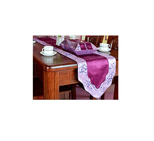 Chemin de table en satin violet WXKAGF haut de gamme aux finitions fleuries soignées
