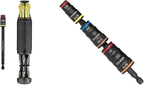 Miniatura 19 de Klein Tools 32304 Destornillador, destornillador ajustable 14 en 1 con zócalo abatible, destornilladores de tuerca HVAC y puntas, clasificación