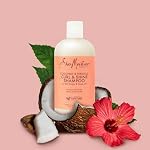 SheaMoisture Coconut & Hibiscus Curl and Shine Shampoo for Thick Curly hair with Silk Protein & Neem Oil Sulfate Free 384mL