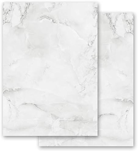 50 Blatt Briefpapier Set Marmor Motiv - Edles DIN A4 Papier 90g/m²