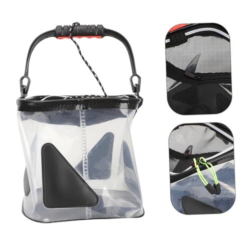 Seau pliable portable étanche avec rangement compact extérieur