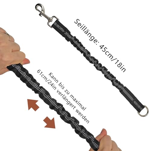Yuiturt Ruckdämpfer für Hunde Leine (2.5 * 42cm), Bungee Leine Hund, Elastische Hundeleine, Ruckdämpfer Hund, Elastische Hundeleine Nylon-Kurzleine Perfekte Dämpfung beim Fahrrad für Hunde ab Mittler