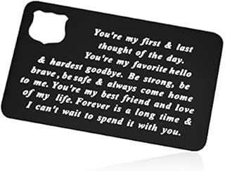 Husband Boyfriend Gift Police Officer Gift Engraved Wallet Insert Card for Police Couple Gift Metal Wallet Insert Card Christmas Birthday Gift Anniversary Card Gift Inspirational Encouragement Gift