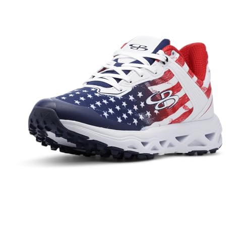Boombah Victor Men's USA Patriot Turf White/Navy/Red - Size 10