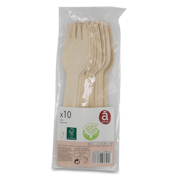ACTUEL Fourchettes en bois 10 fourchettes