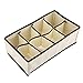 Casier De Rangement, Boîte De Rangement Pliable Boîte De Rangement De Diviseur Rcipient Durable Pliable Portatif De Cas Pour La Chaussette De Sous Vºtements De Soutien Gorge(8 Grid)