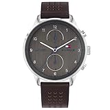 [男性用腕時計]Tommy Hilfiger Mens Multi dial Quartz Watch with Leather Strap 1791579[並行輸入品]