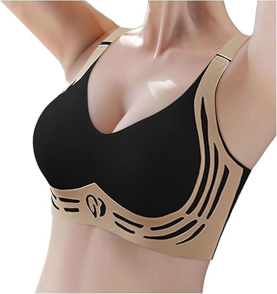 Women's Wireless Push-Up Bra | Soft Lightly Padded Full Coverage Bra | Longline High Support Sports Bra for Workout, Gym & Yoga | Comfortable Everyday Bralette