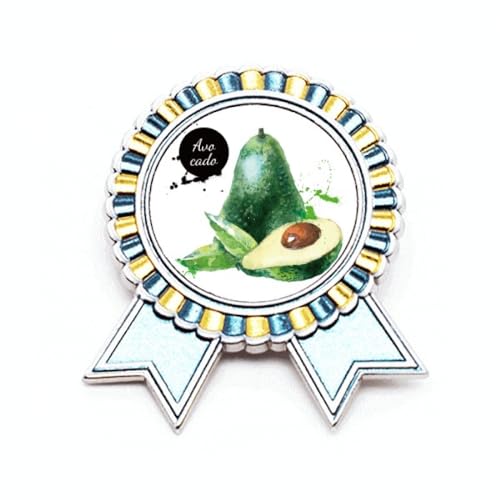 Broche fruit aquarelle Auacada en métal de taille M pour accessoire de mode