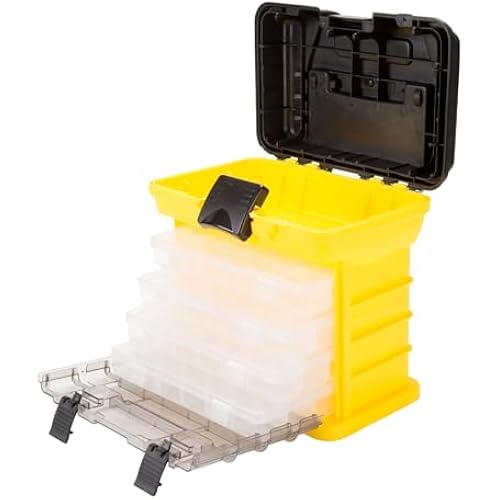 Stalwart Portable Tool Box Small Parts Organizer, Yellow