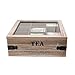 Produktbild ToCi Teebox Tea | Große Teedose 24 x 24 x 8,5 cm (LxBxH) | Teekiste mit 9 Fächern | Teebeutelbox aus Holz mit Deckel im Vintage Look