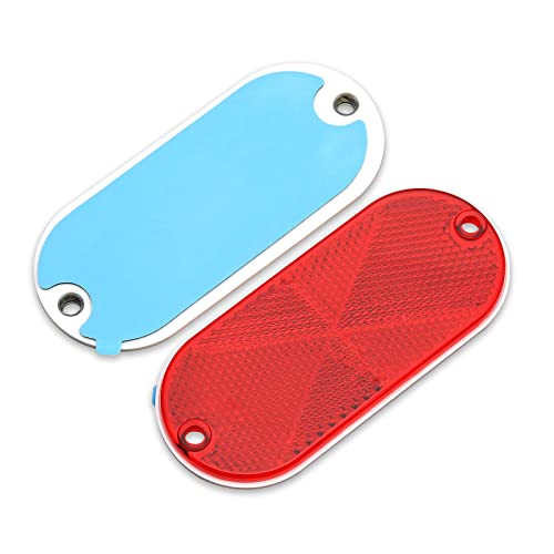 Lot 2 Réflecteurs Rouges Autocollants Vélo Moto 96x24x8mm E4 MonoFresh