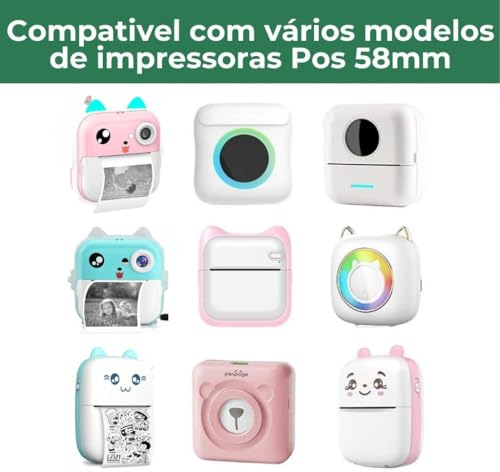 Kit 30 Bobinas Térmica Para Mini Impressora Térmica e Máquinas de Cartão 57mm 10 Metros de Papel Dia