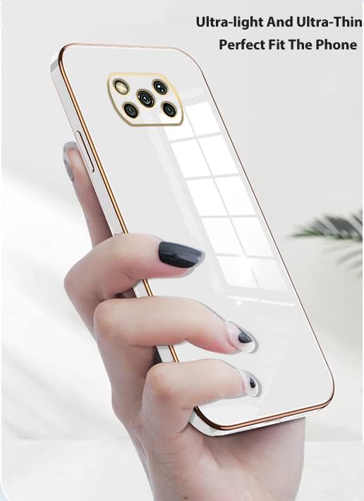 Miniatura 3 de Wousunly Compatible con Xiaomi Poco X3 Pro Funda Silicona Rosa, Chapado Xiaomi Poco X3 Pro Funda para teléfono a prueba de golpes Cubierta delgada y