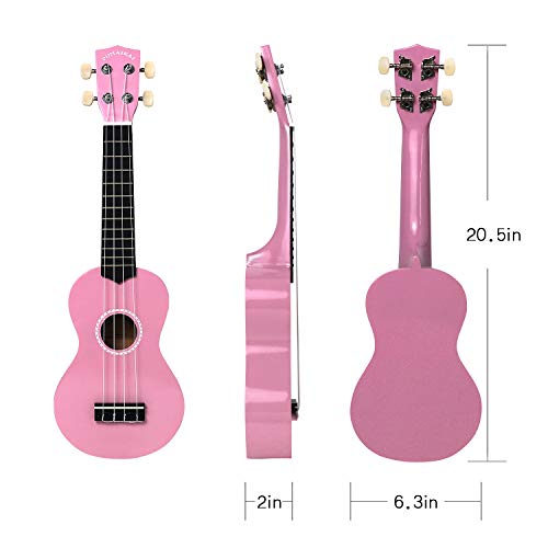 pomaikai soprano ukulele for beginners 21 inch ukulele wood toddler guitar small hawaiian ukalalee starter pink