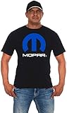JH Design Men's Mopar Logo T-Shirt Short Sleeve Crew Neck Shirt (Large, Black)
