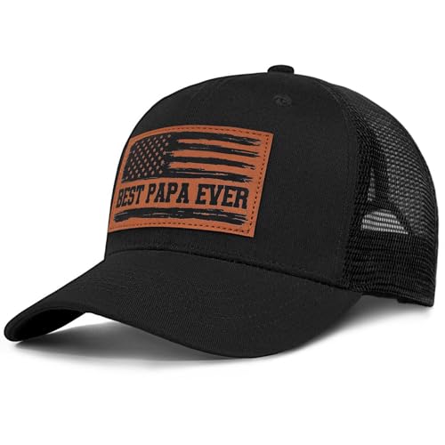 Image of Fathers Day Dad Papa Gifts from Daughter Son Wife, Unique Men's Hat for Dad Grandpa Husband, Leather Pattern Baseball Cap