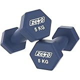 ZENO Dumbbells Set Of 2 | Dumbbells for Women | Hexagon Neoprene Weights | Hand Weights for Women | Anti-Slip & Sweat Resistant Dumbells (2 X 5KG Navy)