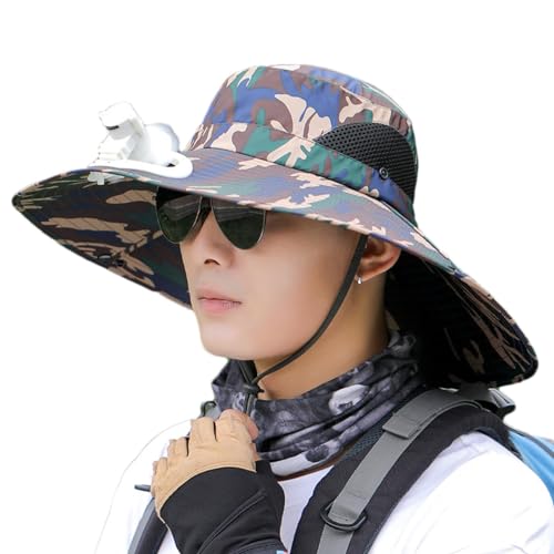 Chapeau de soleil avec ventilateur rechargeable, casquette de pêcheur pliable USB
