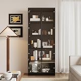 Éclairage LED : Vitrine en verre dispose de 3 options d'éclairage pour répondre à vos besoins : blanc normal, blanc froid et jaune chaud, qui permettent de créer une atmosphère époustouflante pour votre espace de vie et d'illuminer vos décorations
