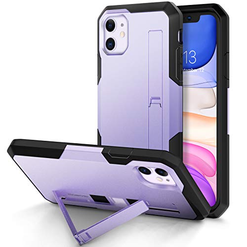 MOBOSI iPhone 11 Case with Kickstand, Military Grade Drop Protection Shockproof Case, Slim Lightweight Rugged Hard PC Protective Cover with Built-in Stand for iPhone 11 6.1 Inch (Purple)